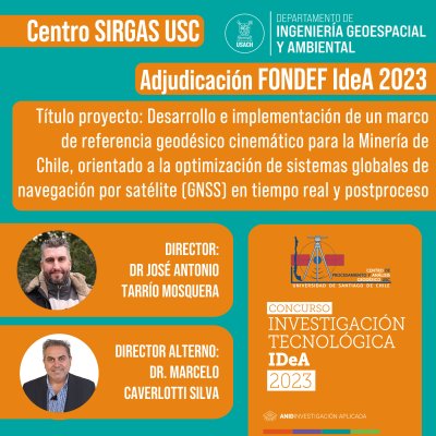 Centro SIRGAS USC, adjudicación FONDEF IdeA 2023